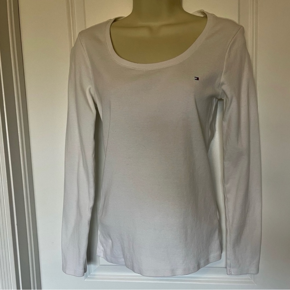 White Tommy Hilfiger Long Sleeve Shirt